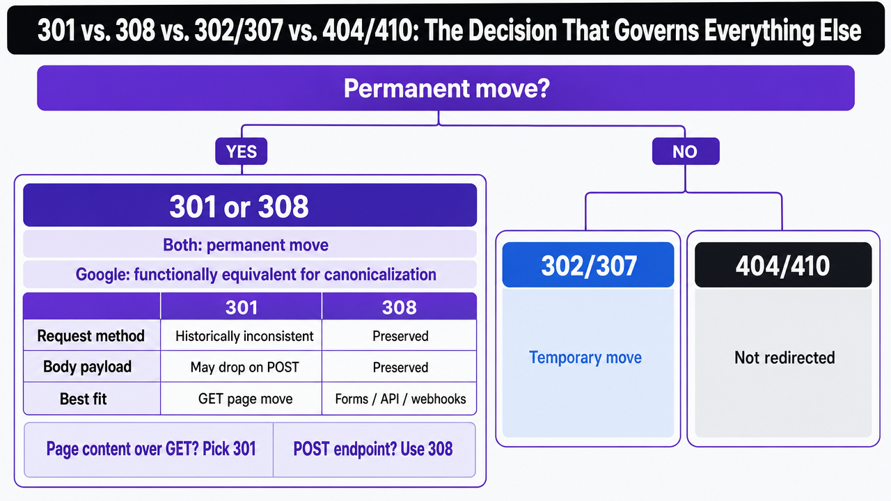 Visualize the decision framework comparing status codes so readers can quickly pick the correct response for each scenario, directly supporting the section's comparison content