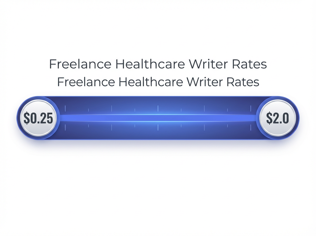 Infographic showing Typical Freelance Healthcare Writer Rates (Per Word): $0.25-$2.0