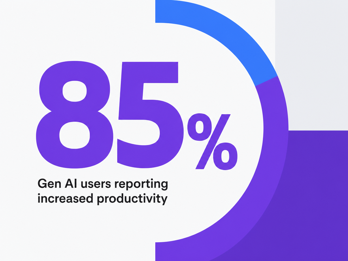 Infographic showing Gen AI users reporting increased productivity