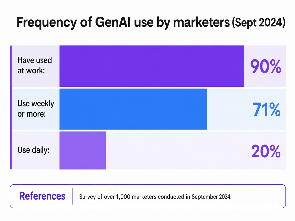 Chart showing Frequency of GenAI use by marketers (Sept 2024)