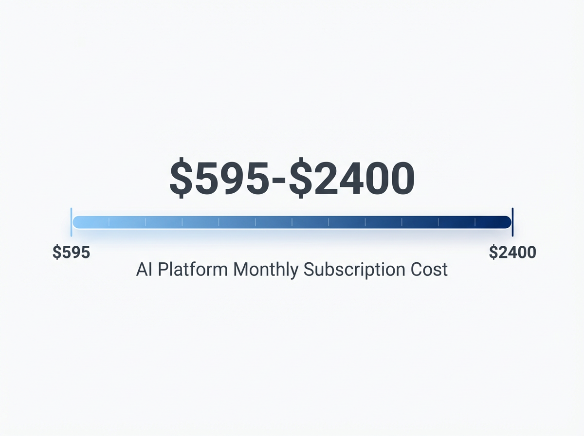 Infographic showing Monthly Subscription Cost for AI Platforms: $1,995-$8,500+