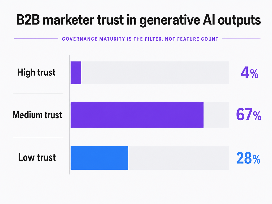 Chart showing B2B marketer trust in generative AI outputs