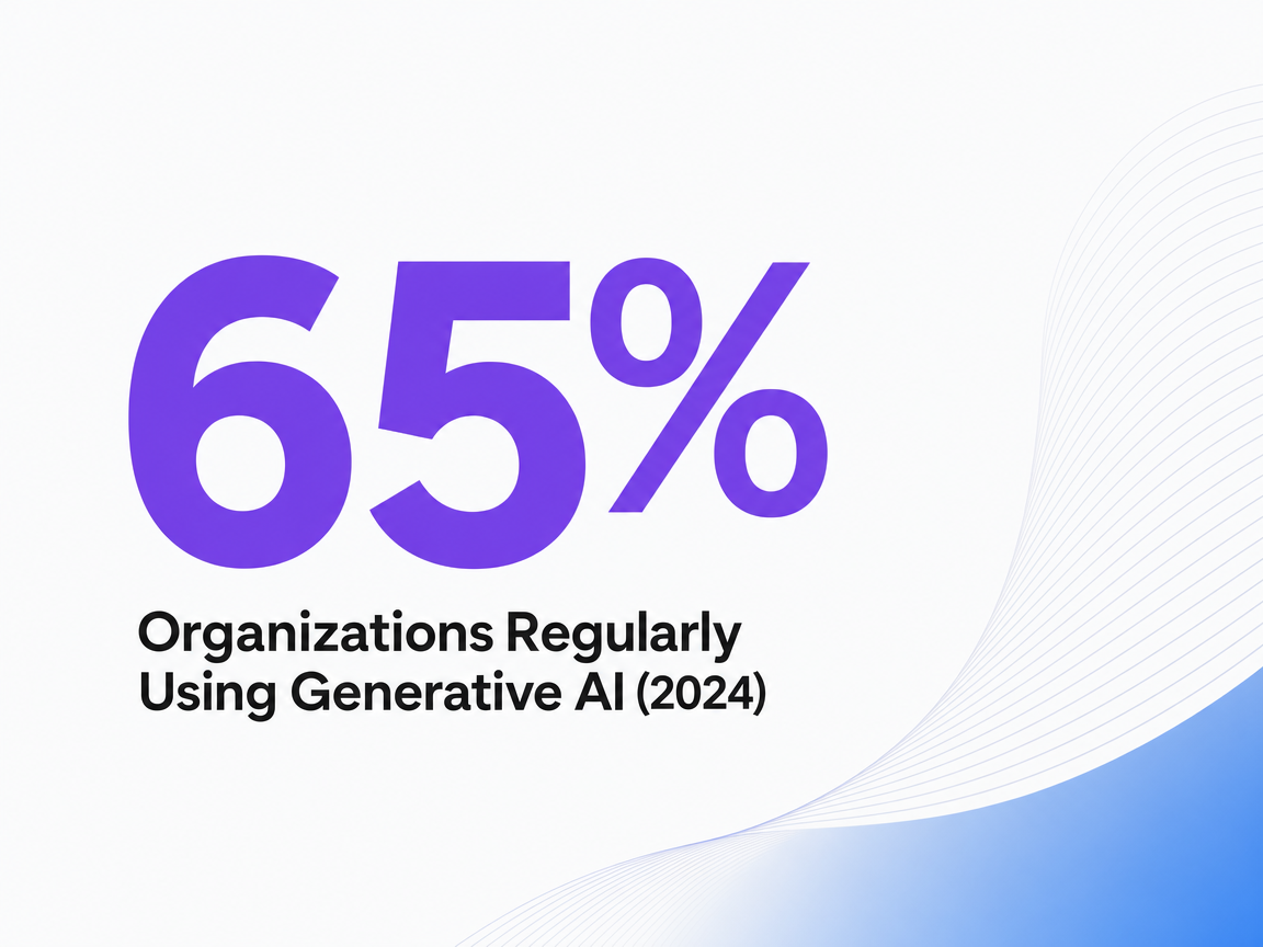 Infographic showing Organizations Regularly Using Generative AI (2024)