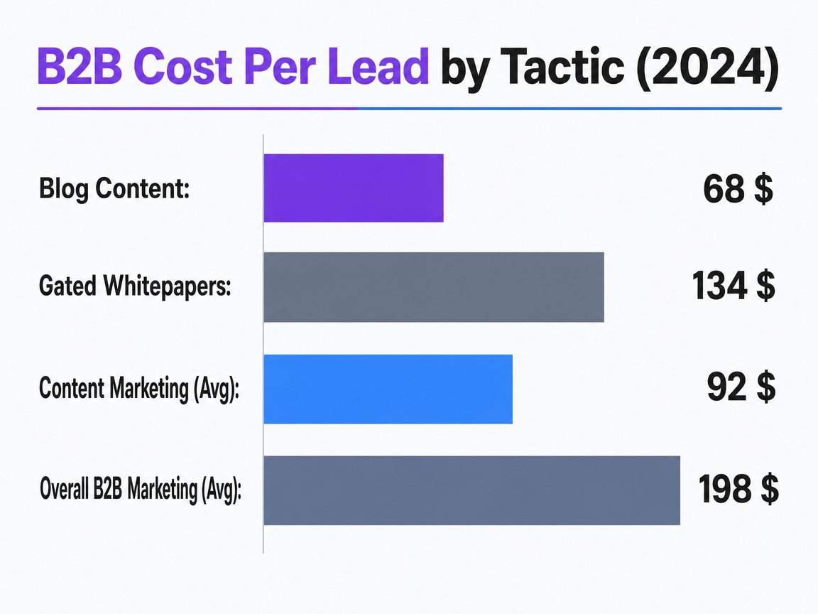 Chart showing B2B Cost Per Lead by Tactic (2024)