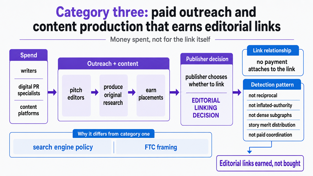 Consolidates the three link-buying categories against detection risk and disclosure obligation as introduced across section 2