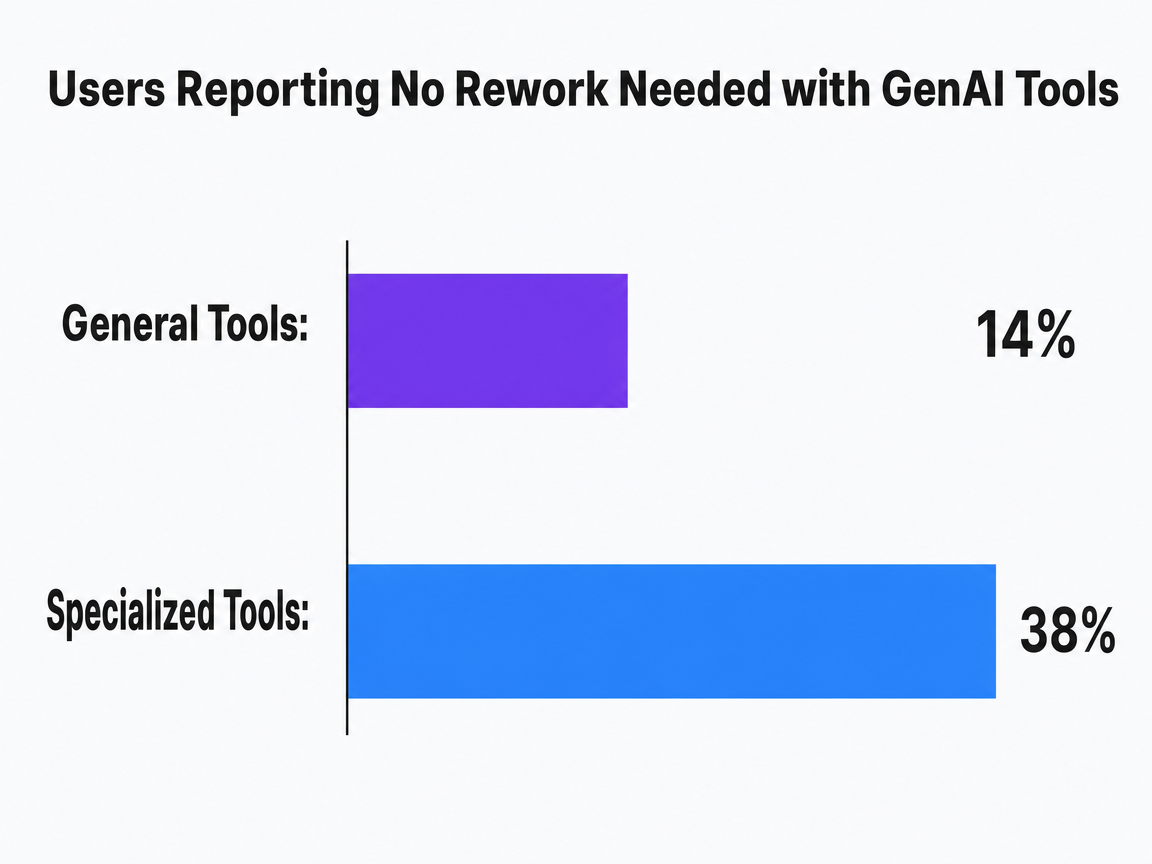 Chart showing Users Reporting No Rework Needed with GenAI Tools