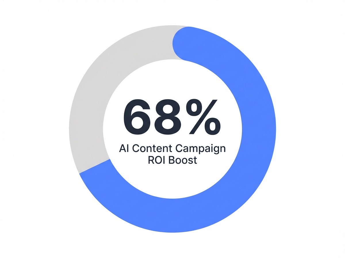 Infographic showing ROI Increase for AI-Powered Content Campaigns: 68%