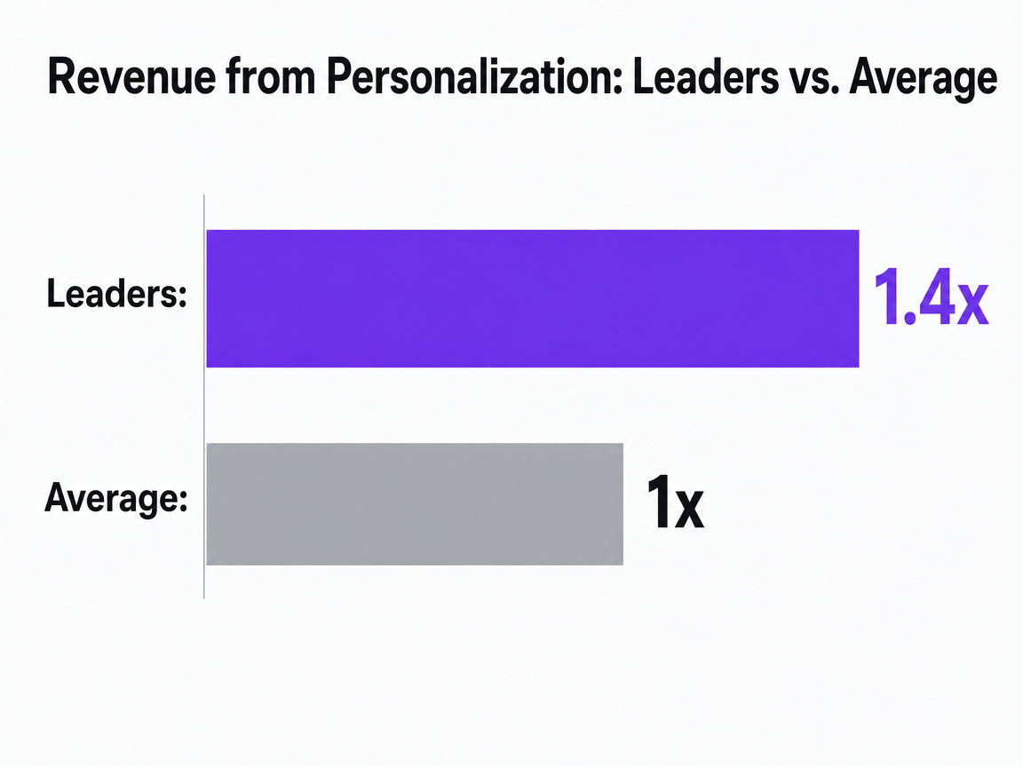 Chart showing Revenue from Personalization: Leaders vs. Average