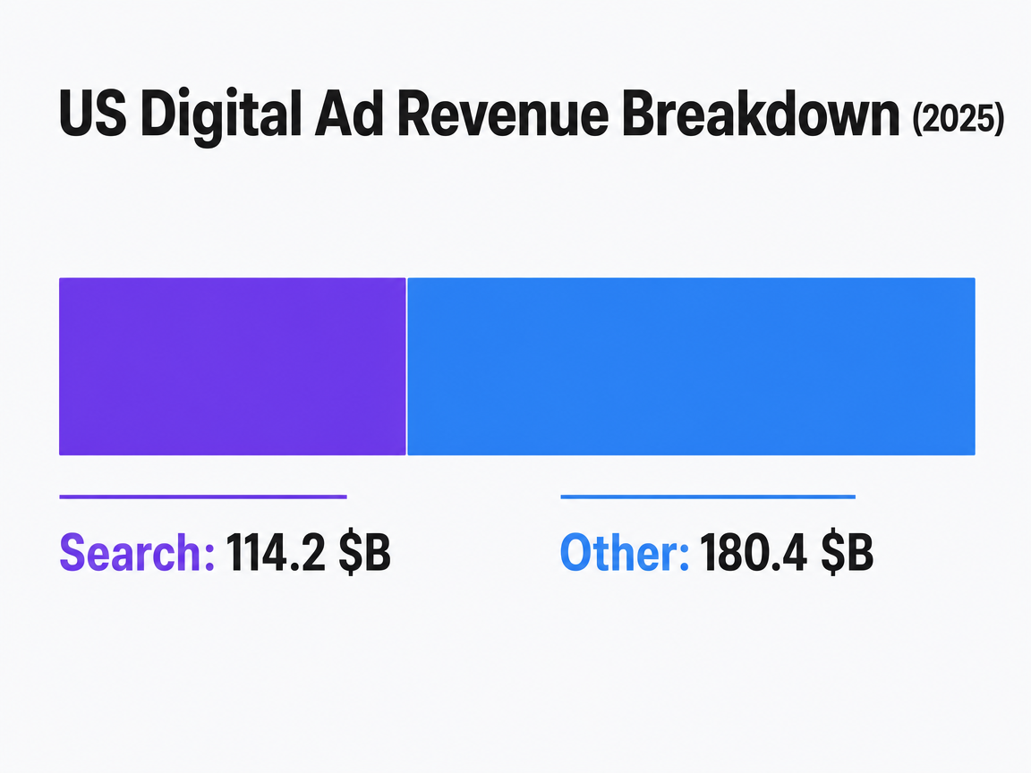 Chart showing US Digital Ad Revenue Breakdown (2025)