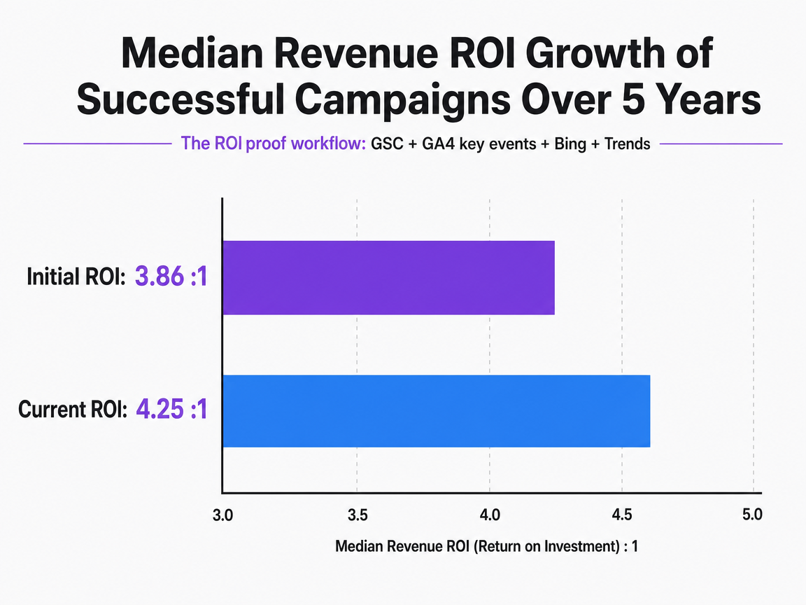 Chart showing Median Revenue ROI Growth of Successful Campaigns Over 5 Years