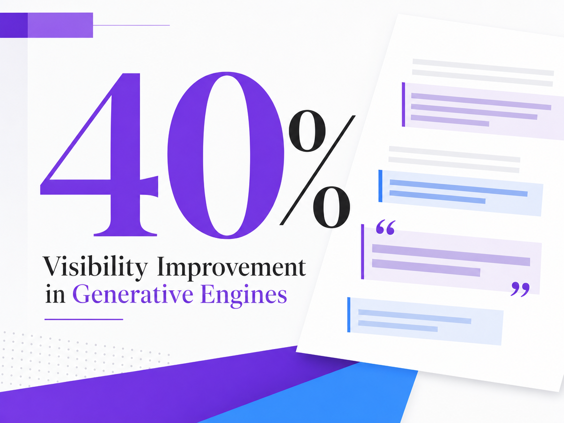 Infographic showing Visibility Improvement in Generative Engines