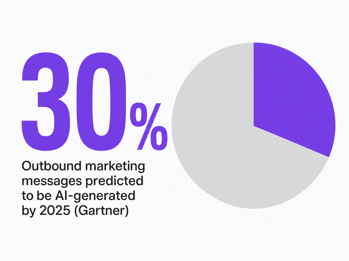 Infographic showing Outbound marketing messages predicted to be AI-generated by 2025 (Gartner)