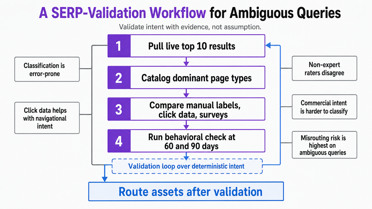 Diagram the four-step validation loop described in the section so readers can execute the workflow, including the 60- and 90-day behavioral check