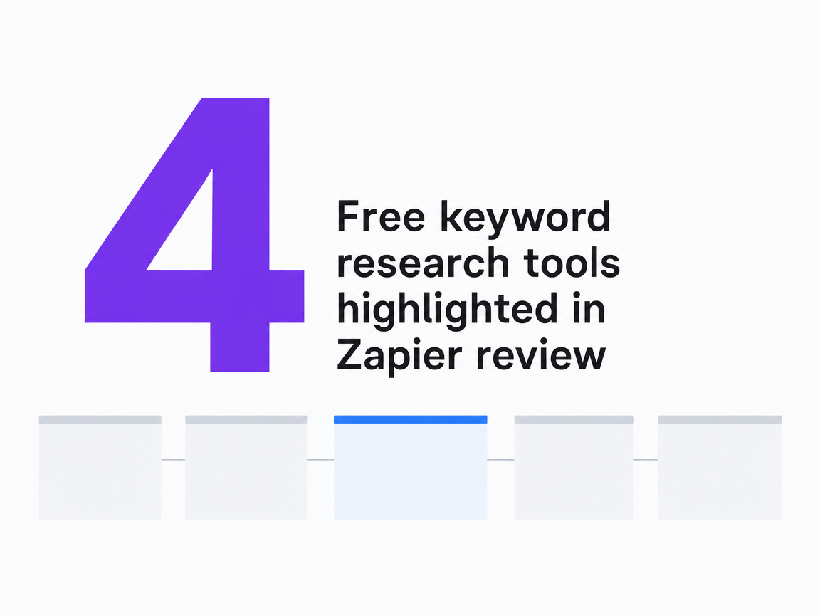 Infographic showing Free keyword research tools highlighted in Zapier review