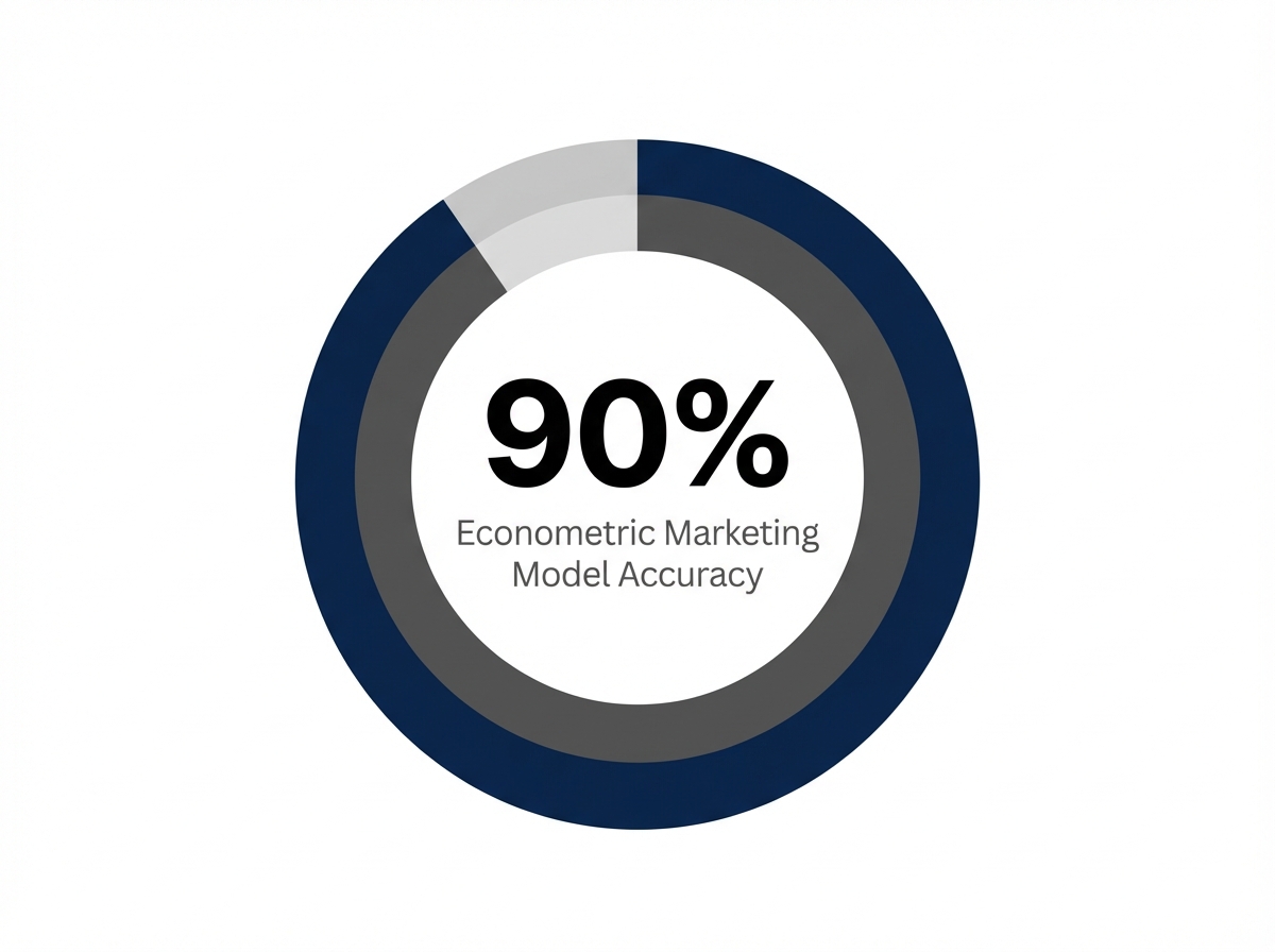 Infographic showing Prediction Accuracy of Econometric Marketing Models: 90%