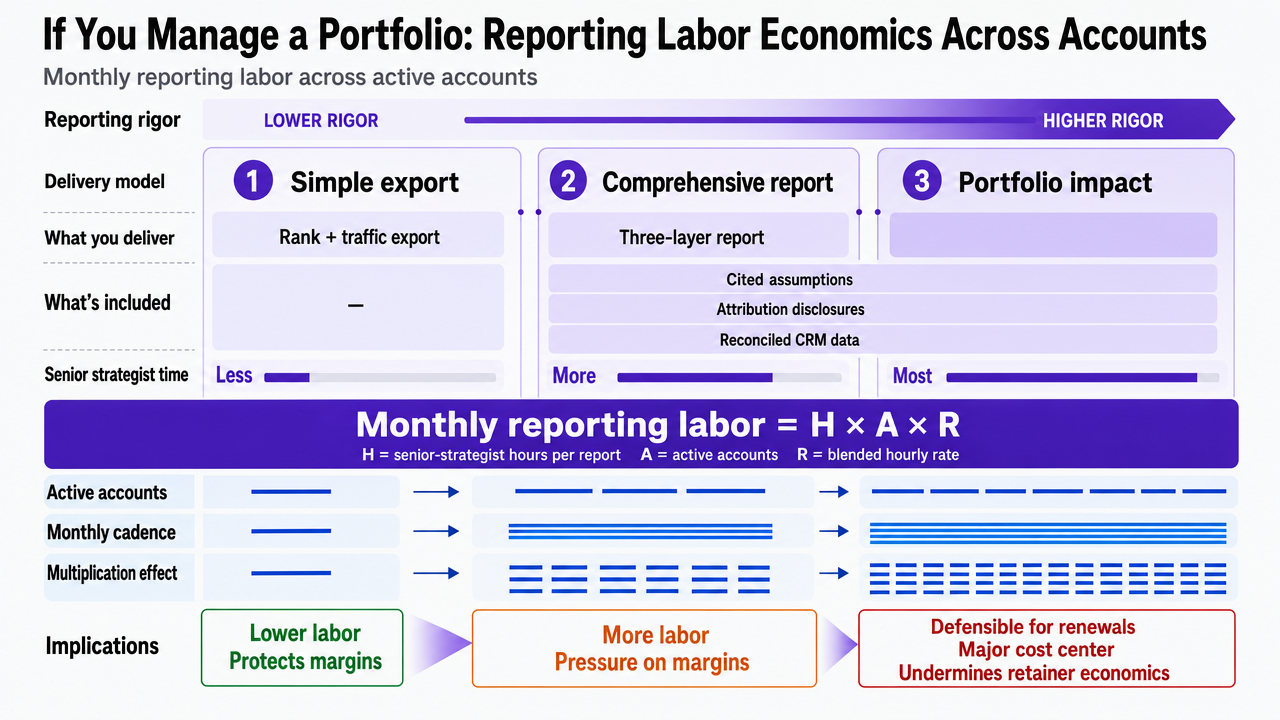 Turn the section's comparison table of three delivery models into a scannable side-by-side infographic so portfolio operators can quickly see the labor and defensibility trade-offs