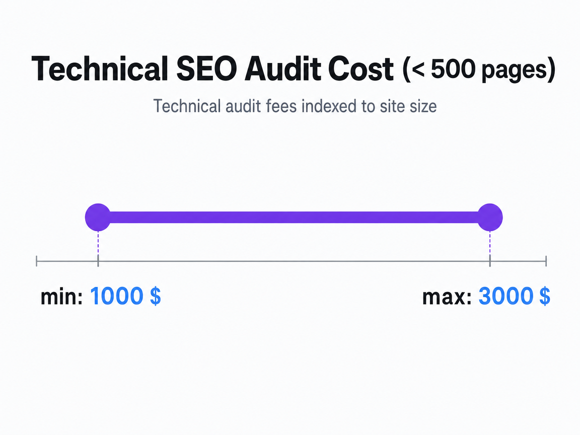 Chart showing Technical SEO Audit Cost (< 500 pages)