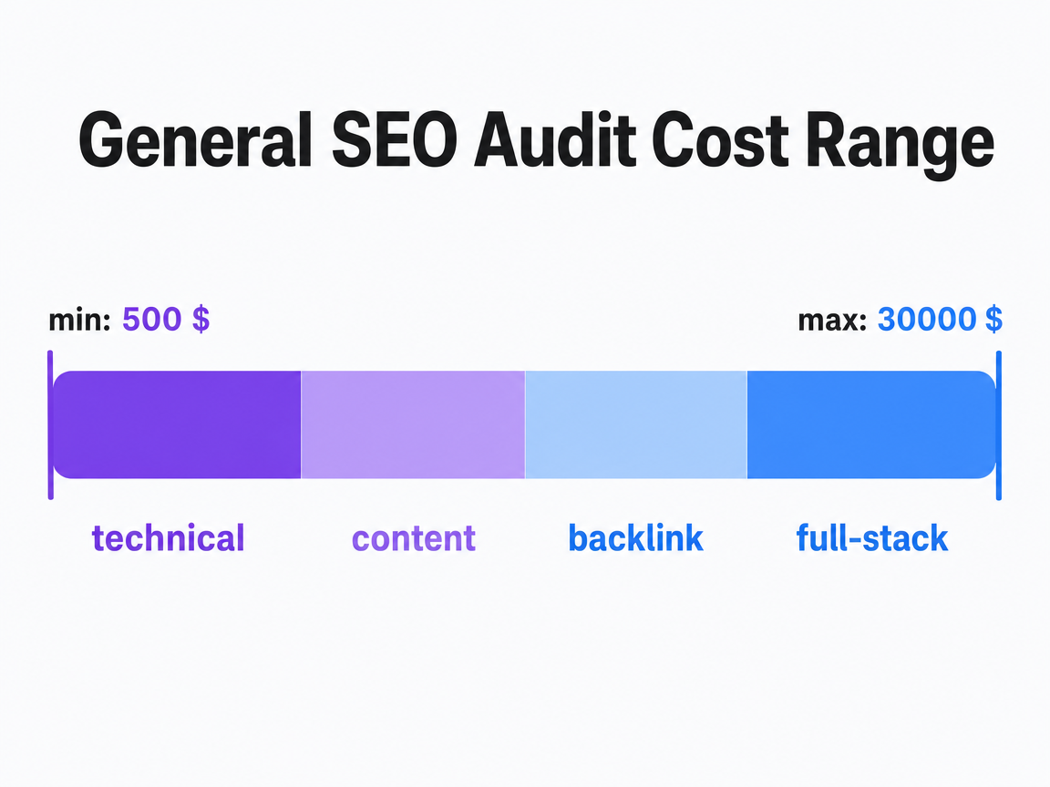 Chart showing General SEO Audit Cost Range
