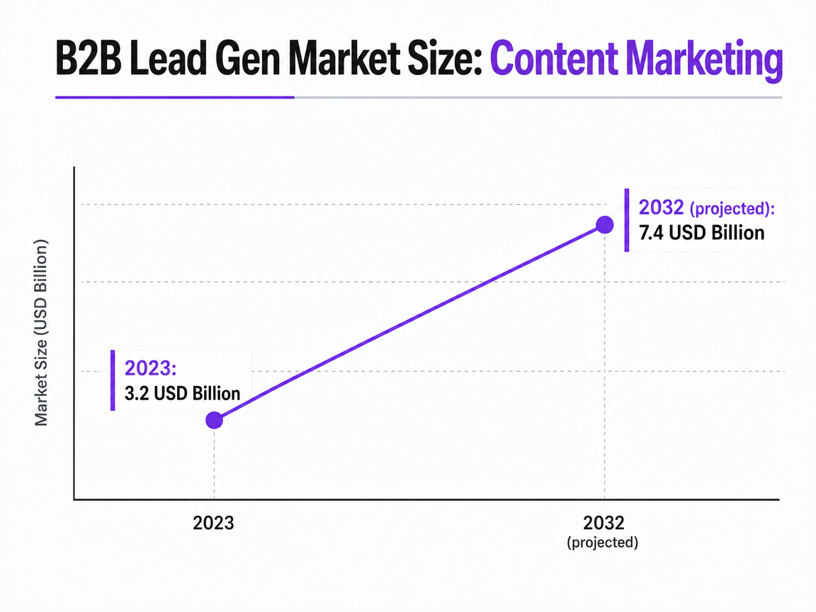 Chart showing B2B Lead Gen Market Size: Content Marketing