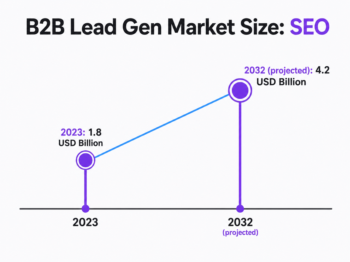 Chart showing B2B Lead Gen Market Size: SEO