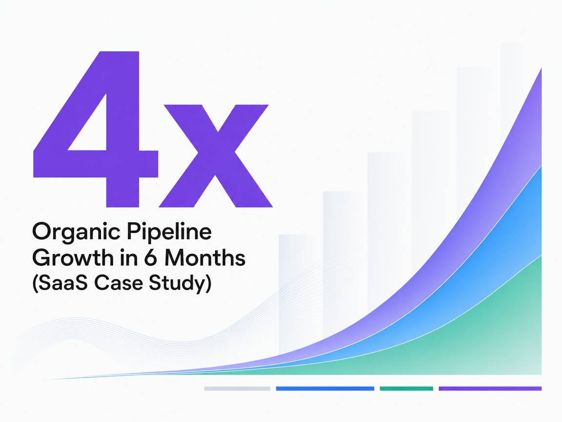 Infographic showing Organic Pipeline Growth in 6 Months (SaaS Case Study)