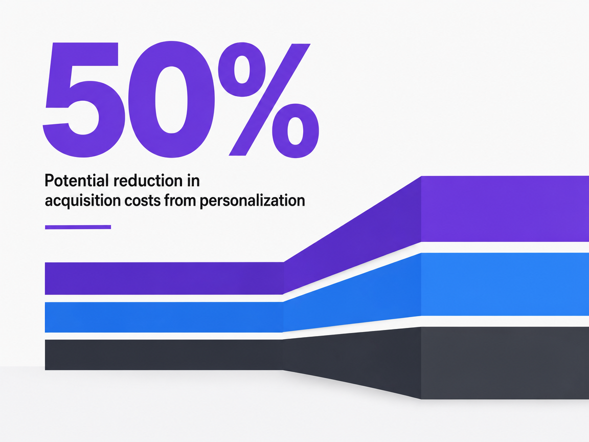 Infographic showing Potential reduction in acquisition costs from personalization