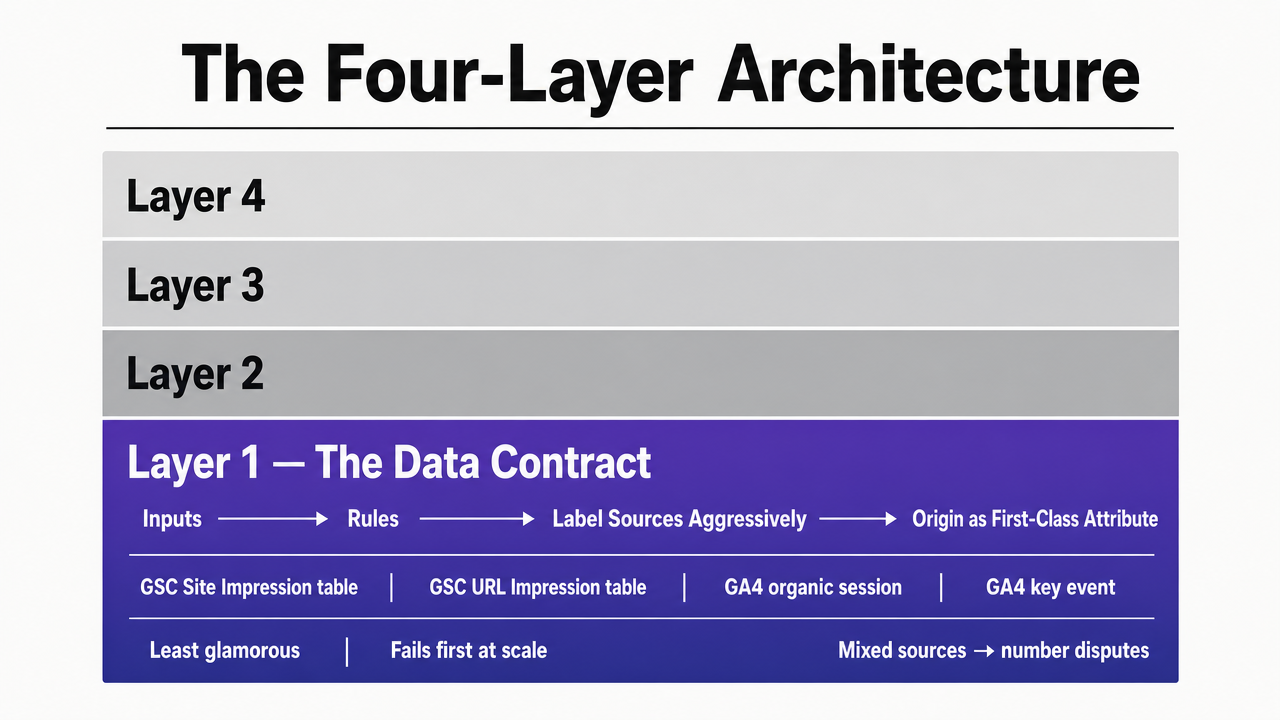 Visualize the four-layer template architecture described in the section as a stacked framework diagram, matching the section's core structural argument