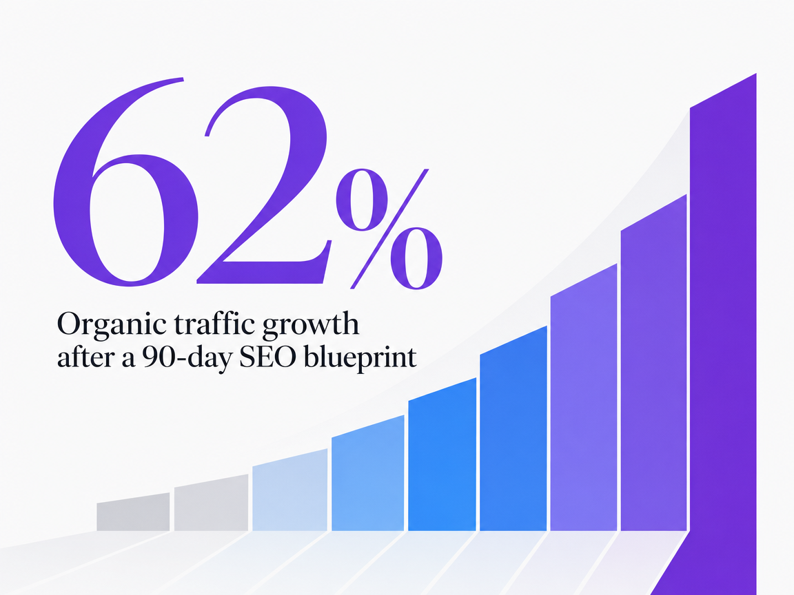 Infographic showing Organic traffic growth after a 90-day SEO blueprint