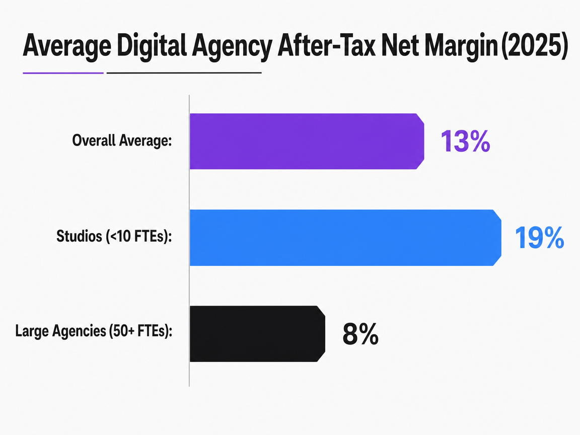Chart showing Average Digital Agency After-Tax Net Margin (2025)