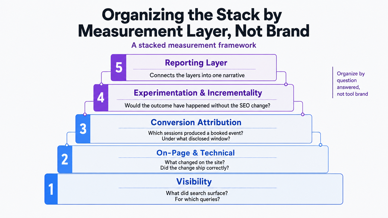 Visualize the five measurement layers described in this section as a stacked framework, which is exactly the structural mental model the section defines