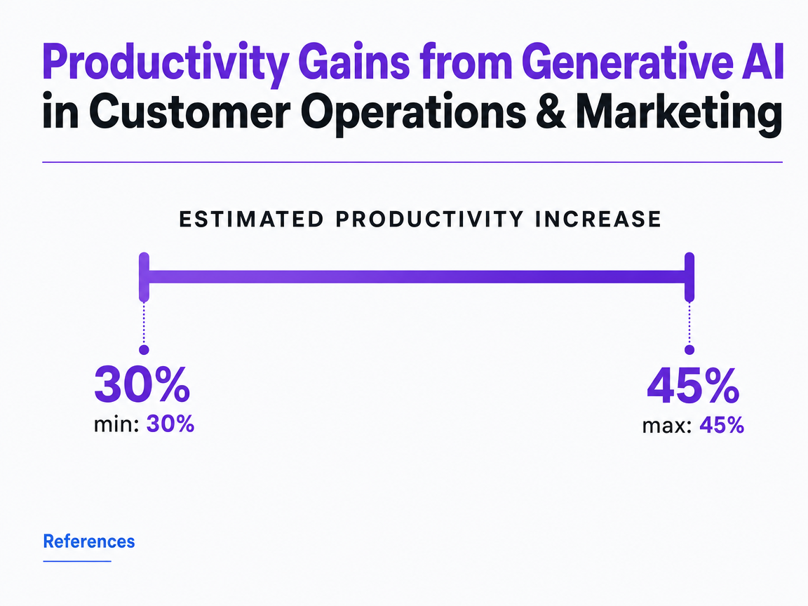 Chart showing Productivity Gains from Generative AI in Customer Operations & Marketing