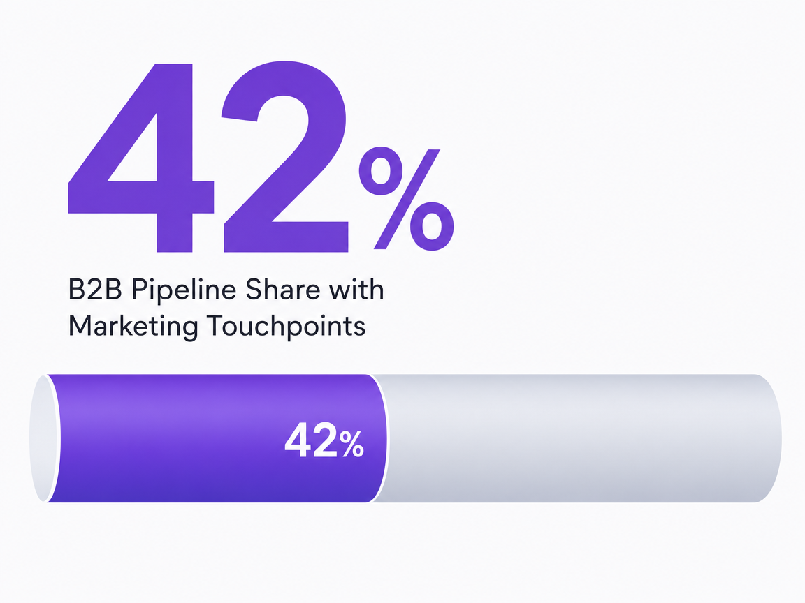 Infographic showing B2B Pipeline Share with Marketing Touchpoints