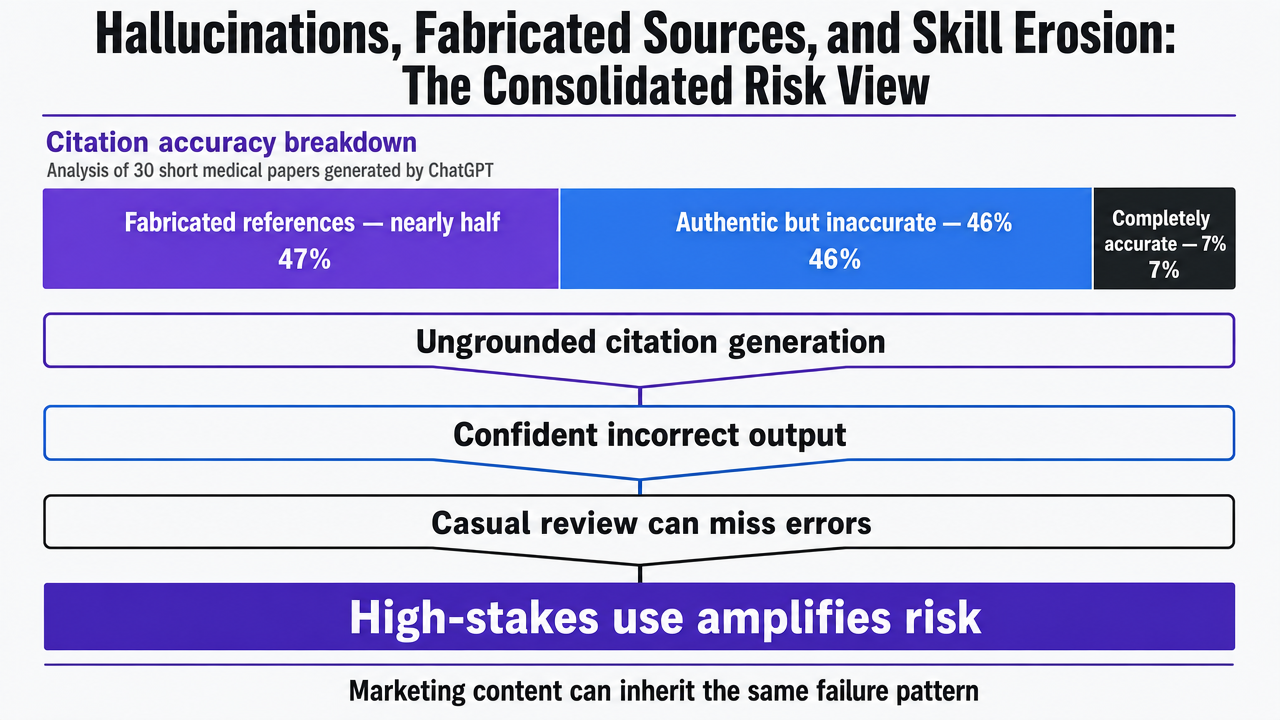 Visualize the citation-accuracy breakdown from the AI-assisted academic writing review, which is stated in this section's prose with matching percentages